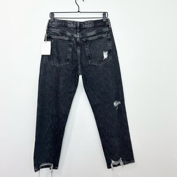 Etica Rhea Midrise Straight Crop Jean Smokey Mountain NWT Black Distressed 27 - Picture 4 of 10